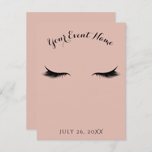まつ毛まつげ美しいサロンスパメイクアップイベント インビテーションポストカード (正面/裏面)