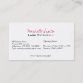 まつ毛まつ毛パーマネントメイクアップアーティストアイラッシュ 名刺 (裏面)