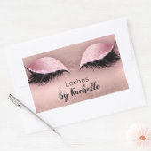 まつ毛まつ毛メイクアップ赤面ピンク 長方形シール (封筒)