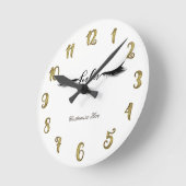 まつ毛まつ毛金ゴールド&ブラックグラムパーソナライズされた ラウンド壁時計 (傾斜)