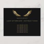 まつ毛アフターケアのインストラクション黄金の翼ブラック ポストカード (正面)