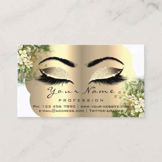 まつ毛アフターケアの指示フローラミントホワイト 名刺 (正面)