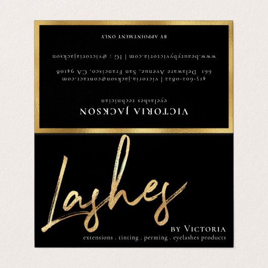 まつ毛アフターケアロイヤリティゴールドフォイルすべて1つ 名刺 (外部フラット)