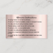 まつ毛アフターケア指示バラ金ゴールドグラム 名刺 (裏面)