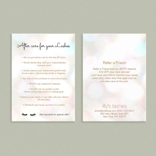 まつ毛アフターケア指示紹介《写真》ぼけ味 紹介カード