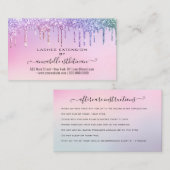 まつ毛エクステンションアフターケア指導グリッター部 名刺 (正面/裏面)