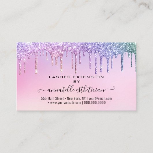 まつ毛エクステンションアフターケア指導グリッター部 名刺 (正面)
