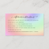 まつ毛エクステンションアフターケア指導グリッター部 名刺 (裏面)