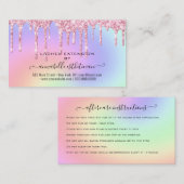 まつ毛エクステンションアフターケア指導グリッター部 名刺 (正面/裏面)