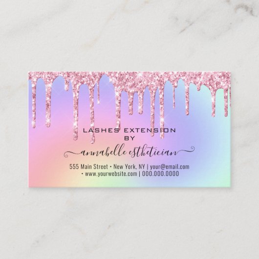 まつ毛エクステンションアフターケア指導グリッター部 名刺 (正面)