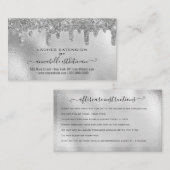 まつ毛エクステンションアフターケア指導グリッター 名刺 (正面/裏面)