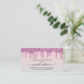 まつ毛エクステンションアフターケア指導グリッター 名刺 (スタンド正面)