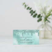 まつ毛エクステンションアフターケア指導グリッター 名刺 (スタンド正面)