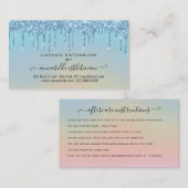 まつ毛エクステンションアフターケア指導グリッター 名刺 (正面/裏面)