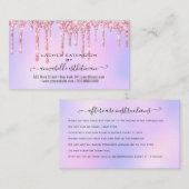 まつ毛エクステンションアフターケア指導グリッターB 名刺 (正面/裏面)