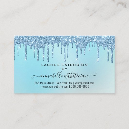 まつ毛エクステンションアフターケア指導グリッターB 名刺 (正面)