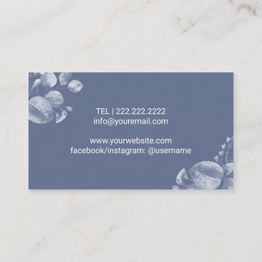 まつ毛エクステンションエレガントブルーボタニカルサロン 名刺 (裏面)