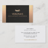 まつ毛エクステンションサロンブラックと金ゴールド 名刺 (正面/裏面)