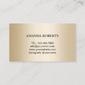 まつ毛エクステンションサロンモダンブラック金ゴールド 名刺 (裏面)