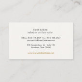 まつ毛エクステンションサロン及びスパフェイクグリッター 名刺 (裏面)