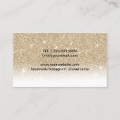 まつ毛エクステンションスタイリッシュ金ゴールドグリッターラッシュサロン 名刺 (裏面)