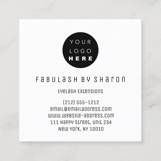 まつ毛エクステンションスタジオショップバラ美しい スクエア名刺 (裏面)