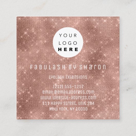 まつ毛エクステンションスタジオショップバラ金ゴールド スクエア名刺 (裏面)