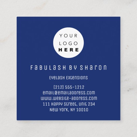 まつ毛エクステンションスタジオショップピンクカタログラデーショング スクエア名刺 (裏面)