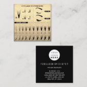 まつ毛エクステンションスタジオショップ金ゴールドブラックモダン スクエア名刺 (正面/裏面)