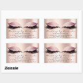 まつ毛エクステンションピンクメイクアップアーティスト美しいサロン 長方形シール (シート)