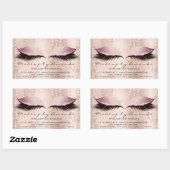 まつ毛エクステンションピンクメイクアップアーティスト美しいダマスク 長方形シール (シート)