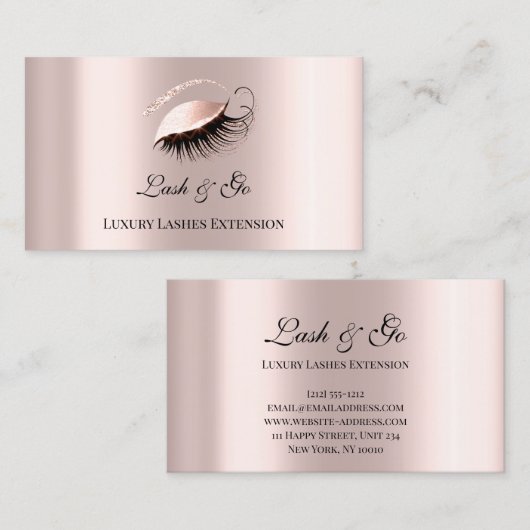 まつ毛エクステンションブローズメイクアップアーティストラグジュアリーバラ 名刺 (正面/裏面)