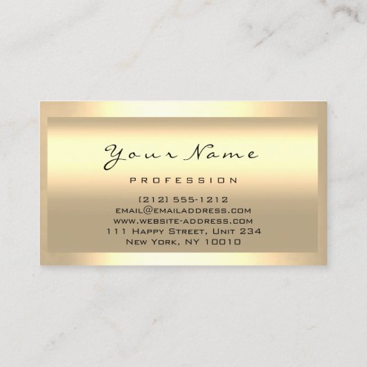 まつ毛エクステンションメイクアップアーティストヘアセピア金ゴールド 名刺 (裏面)