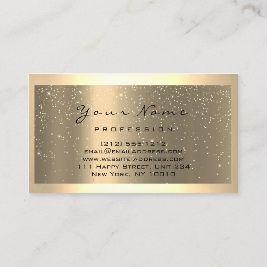 まつ毛エクステンションメイクアップアーティストヘア金ゴールド体 名刺 (裏面)