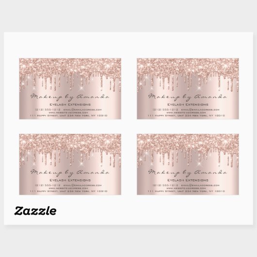 まつ毛エクステンションメイクアップアーティスト美しいスパークバラ 長方形シール (シート)