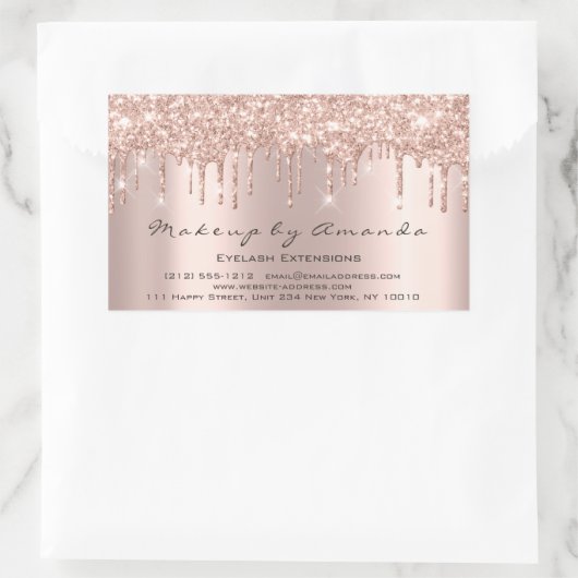 まつ毛エクステンションメイクアップアーティスト美しいスパークバラ 長方形シール (バッグ)