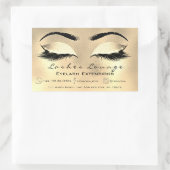 まつ毛エクステンションメイクアップ美しいサロン金ゴールドブラウン 長方形シール (バッグ)