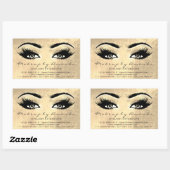 まつ毛エクステンションメイクアップ美しいブラウンズ金ゴールドグラム 長方形シール (シート)