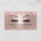 まつ毛エクステンションモダンバラ金ゴールドドリップサロン 名刺 (正面)