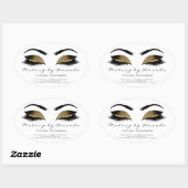 まつ毛エクステンションラウンドメイクアップアーティスト美しいサロン 楕円形シール (シート)