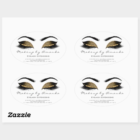 まつ毛エクステンションラウンドメイクアップアーティスト美しいサロン 楕円形シール (シート)