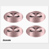 まつ毛エクステンションラウンドメイクアップアーティスト美しいバラ 楕円形シール (シート)