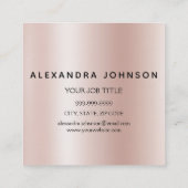 まつ毛エクステンションラッシュグリッターバラ金ゴールドピンク スクエア名刺 (裏面)