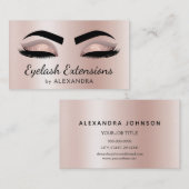 まつ毛エクステンションラッシュグリッターバラ金ゴールドピンク 名刺 (正面/裏面)