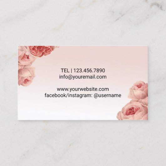 まつ毛エクステンションヴィンテージフローラまつ毛サロン 名刺 (裏面)