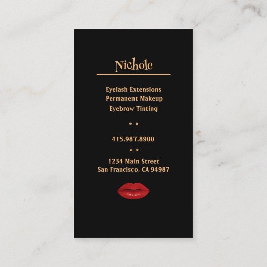 まつ毛エクステンション常設メイクアップ名刺 名刺 (裏面)