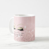 まつ毛エクステンション美しいスタジオ金ゴールドグリッターピンク コーヒーマグカップ (正面左)