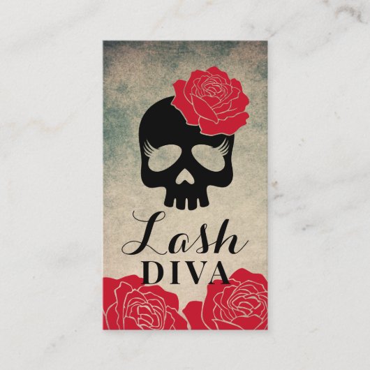 まつ毛エクステンション美しいフローラスカルヴィンテージ 名刺 (正面)