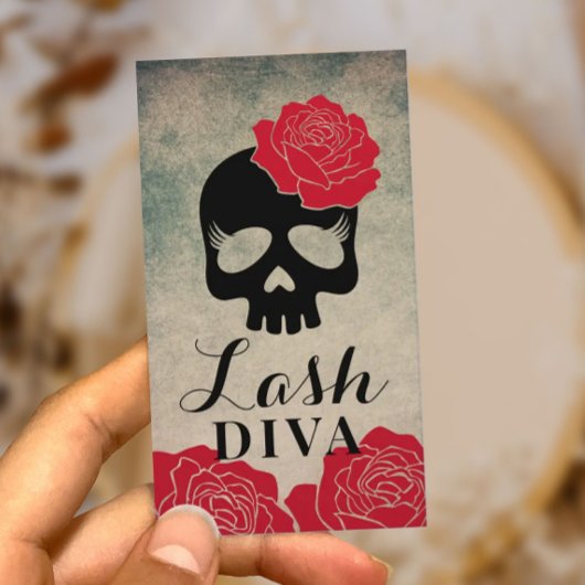 まつ毛エクステンション美しいフローラスカルヴィンテージ 名刺