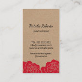 まつ毛エクステンション美しいフローラスカル 素朴 名刺 (裏面)